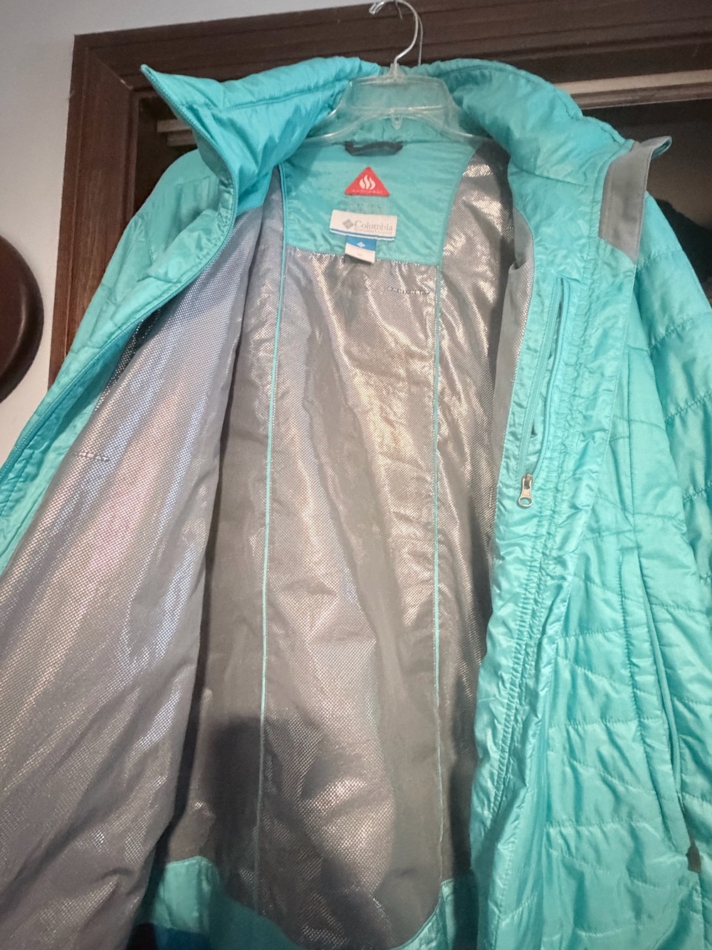 Columbia Aqua Blue Quilted Puffer Jacket - Picture 2 of 6